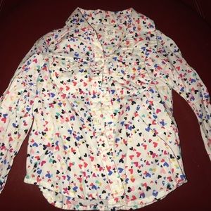 Gap heart button up shirt